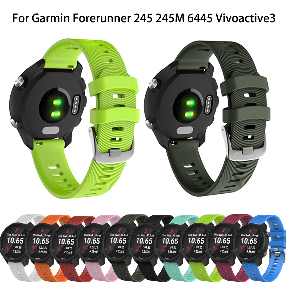Silicone Replacement Strap For Garmin Vivoactive3 Forerunner 245 245M 645 Smart WristBand For Vivoactive 3 Music Strap Bracelet