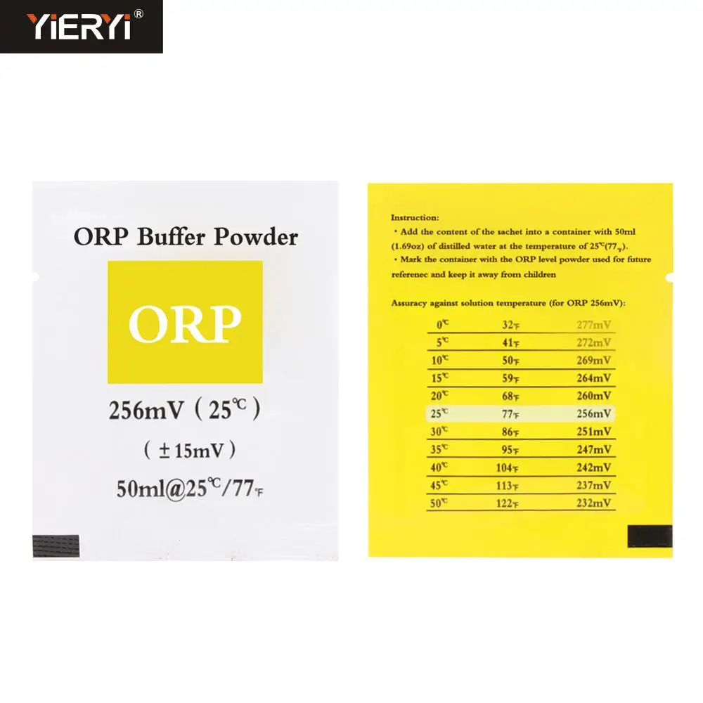 Yieryi 1/5/10/30 Pcs ORP Calibration Buffer powder ORP tester correction solution powder 256mv