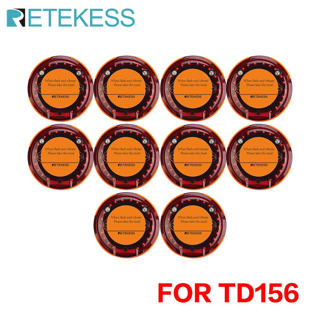 Retekess 10pcs Coaster Pagers For TD156 Restaurant Pager Wireless Queue Paging System Without Keypad Transmitter For Cafe Clinic