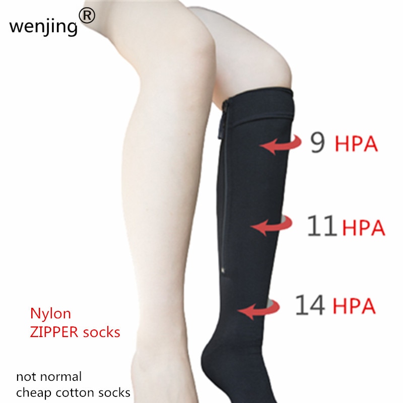 2020 wjz02 women men unisex medical Varices compression sox 20mmHG girl compressure socks with zipper