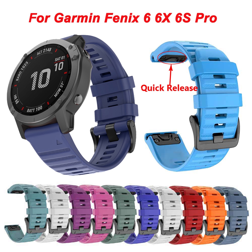 20 22 26mm Silicone Smart Watchband Strap For Garmin Fenix 7S 7 7X 6X 6 6S Pro 5X 5 5S Plus 3HR Bracelet Quick Release Wirstband