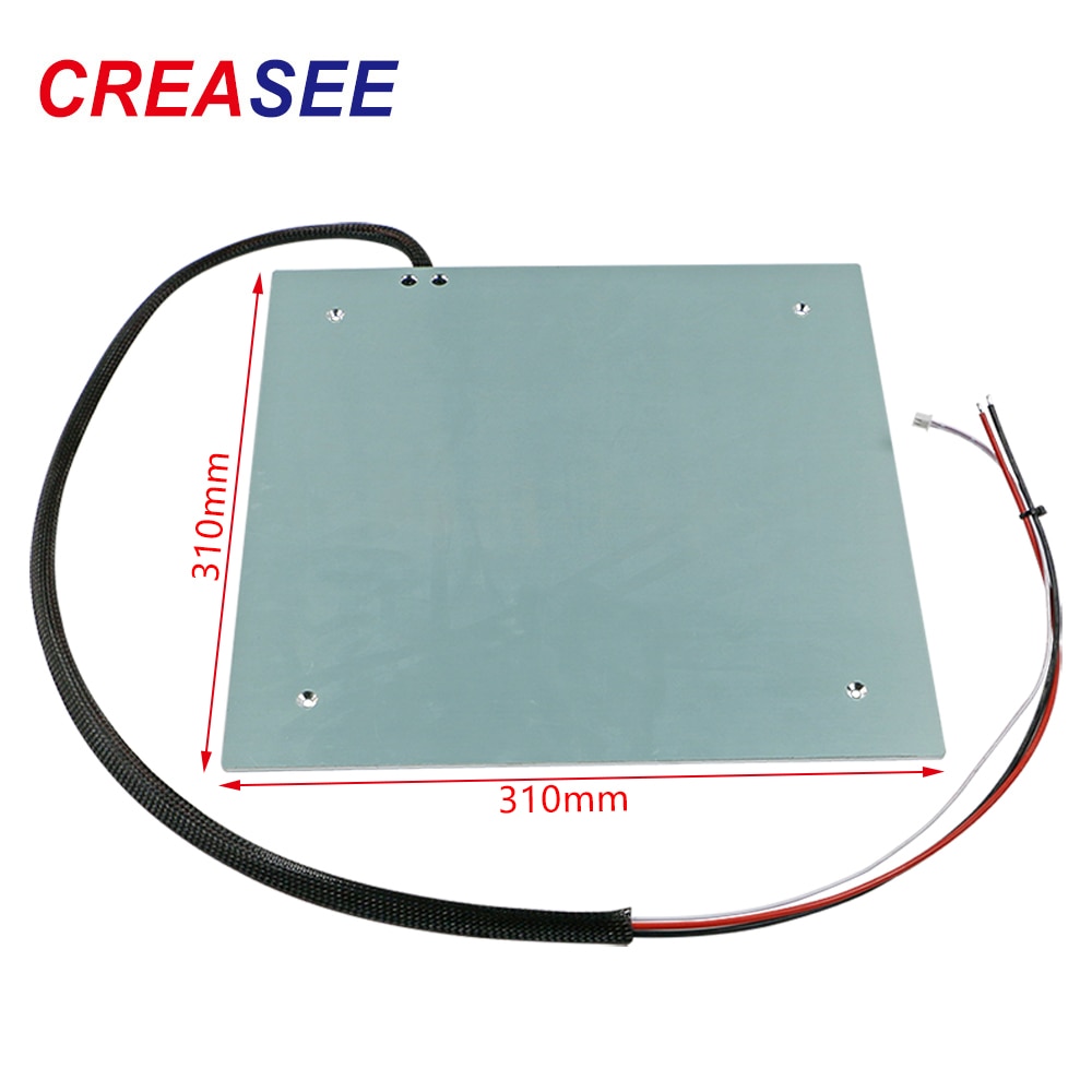 CREASEE 3D Printer Parts 24V Hot Bed Platform 225/235/310mm Aluminum Substrate Heatbed Bed Right Fillet Part 310x310mm