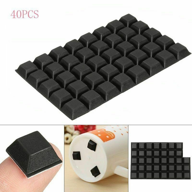 40Pcs Square Self-Adhesive Stick On Rubber Feet Bumper Door Buffer Stop Bumpons