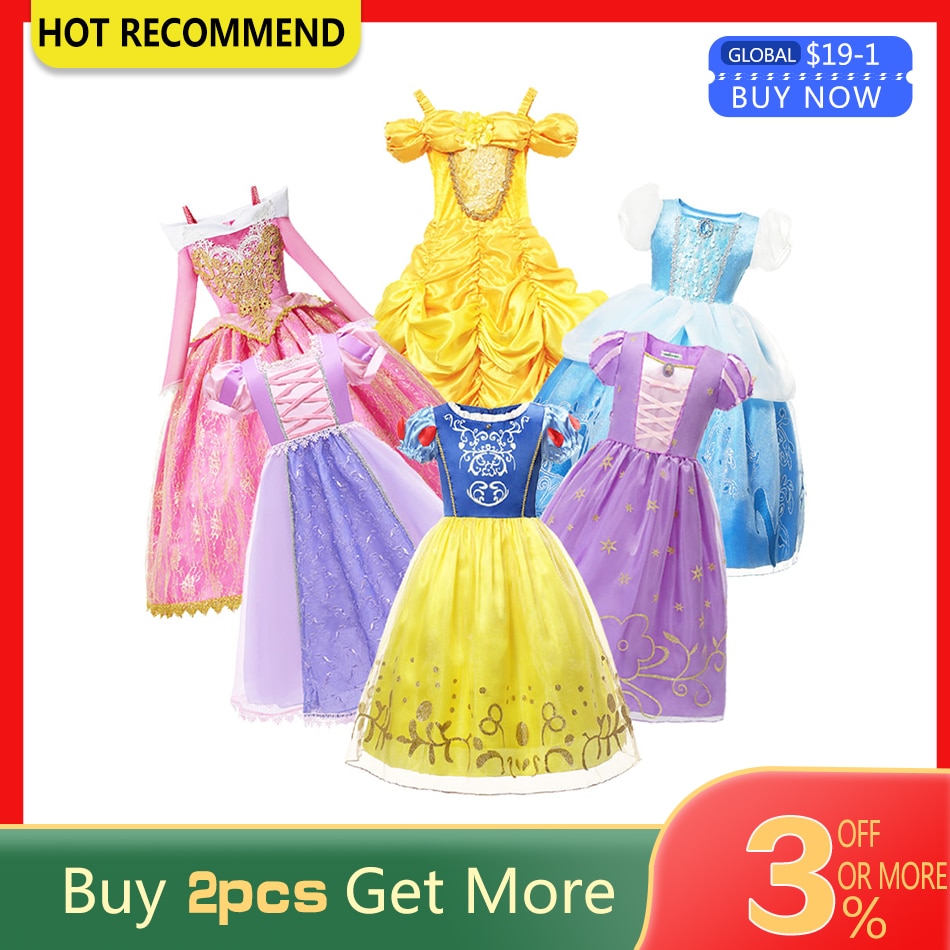 Halloween Party Princess Ball Gown For Baby Girls Deluxe Carnival Aurora Sleeping Beauty Costume Christmas Anna Elsa Dress Gifts