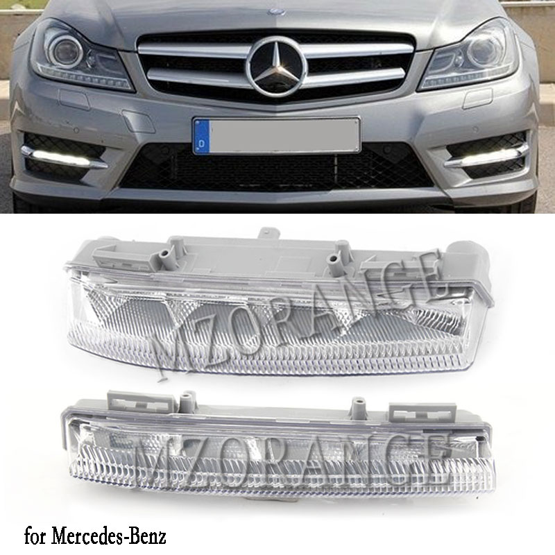 LED DRL Headlight for Mercedes-Benz C-Class W204 S204 2007-2014 E-Class W212 2009-2014 SLK-Class R172 2011-2013 Front Day Light