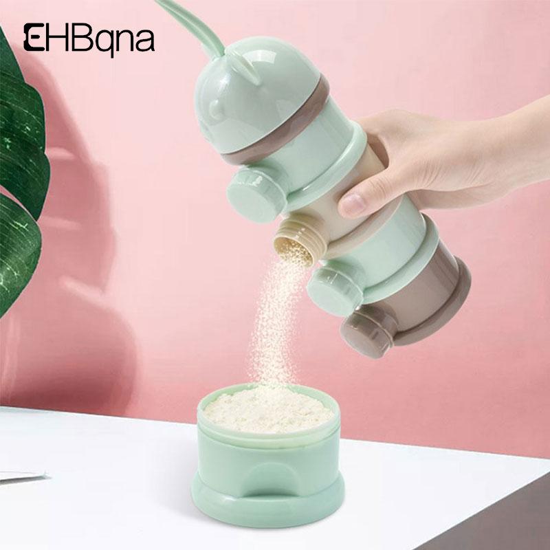 3/4 Layers Bear Style Portable Baby Food Storage Box Essential Cereal Cartoon Infant Milk Powder Container