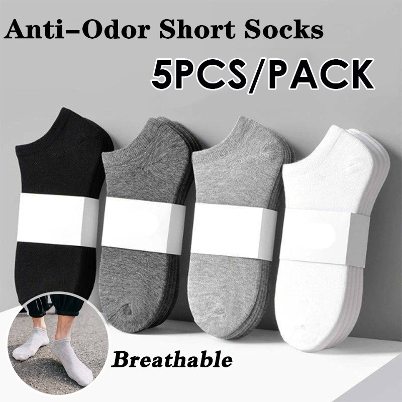 5pcs/set Men Shallow Invisible Socks Spring autumn Short Socks Pure Cotton Breathable Socks for Men Low Socks