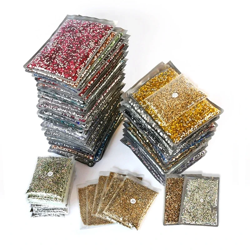 Big Package Bulk Wholesale SS16 SS20 SS30 Non Hot Fix Rhinestones Flat Back Crystals Strass Glitters