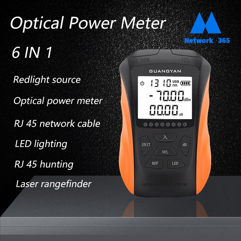New 6-in-1 Multifunctional Optical Power Meter OPM Visual Fault Locator Network Cable Test Fiber Optic Tester 5km 15km VFL LED