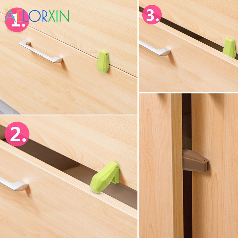 4Pcs/Lot Baby Safety Drawer Cabinet Lock Anti-clipper Bird Design Automatic Transformation Locks From Children Door Stopper