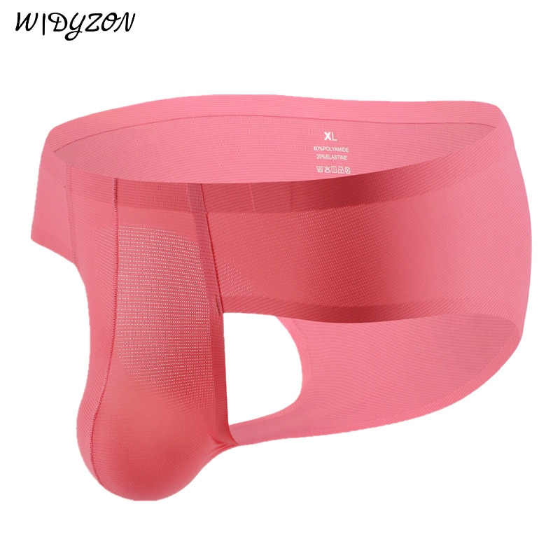 Sexy Men's Underwear Briefs Mesh Seamless Men's Briefs Underpants U Convex Pouch Male Panties Ultra-Thin Ice Silk Mens