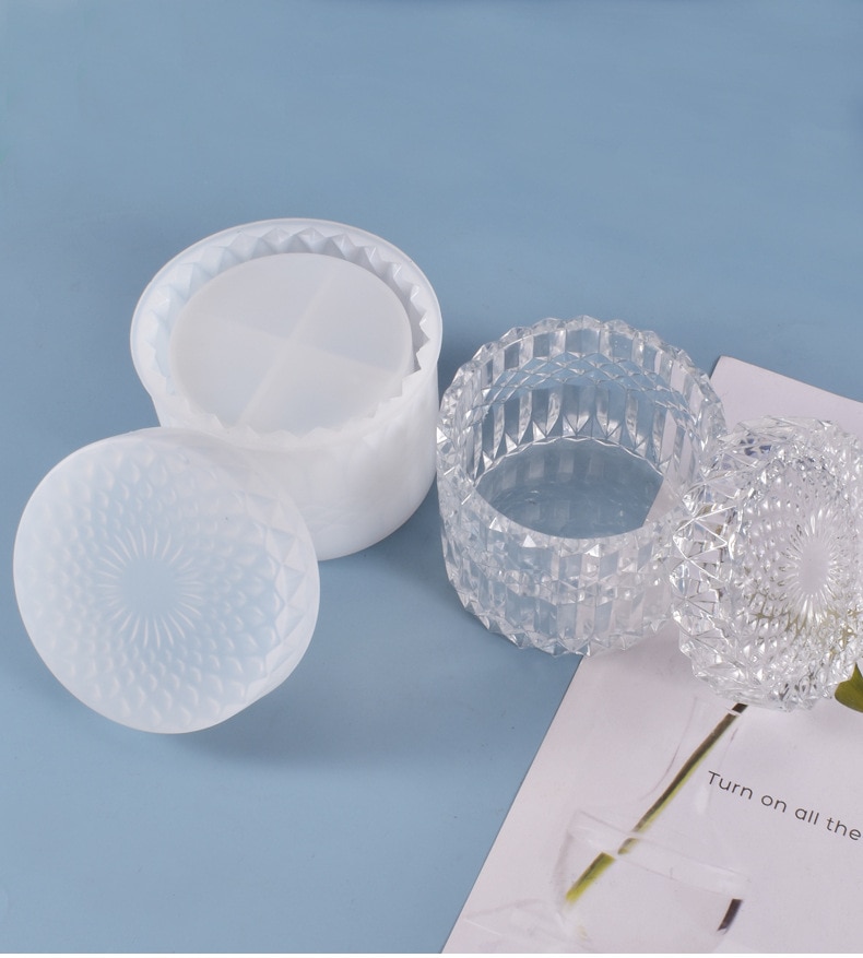 Large Crystal Jar Silicone Mold Jewelry Storage Box Candy Cans Resin Mould DIY Handmade Tool for Resin Epoxy Molds