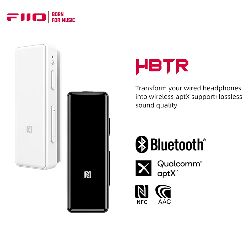FIIO uBTR Bluertooth Receiver headphone AMP with Independent Local Volume Control Built-in Microphone Support aptX NFC