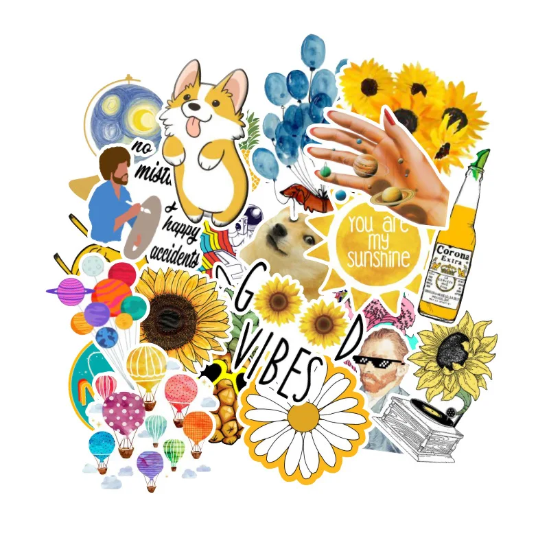 53Pcs DIY Skate stickers Waterproof PVC Mixed Cartoon Children DECO Vsco partysu Wall Sticker for Bike Motorcycle Laplop 2020