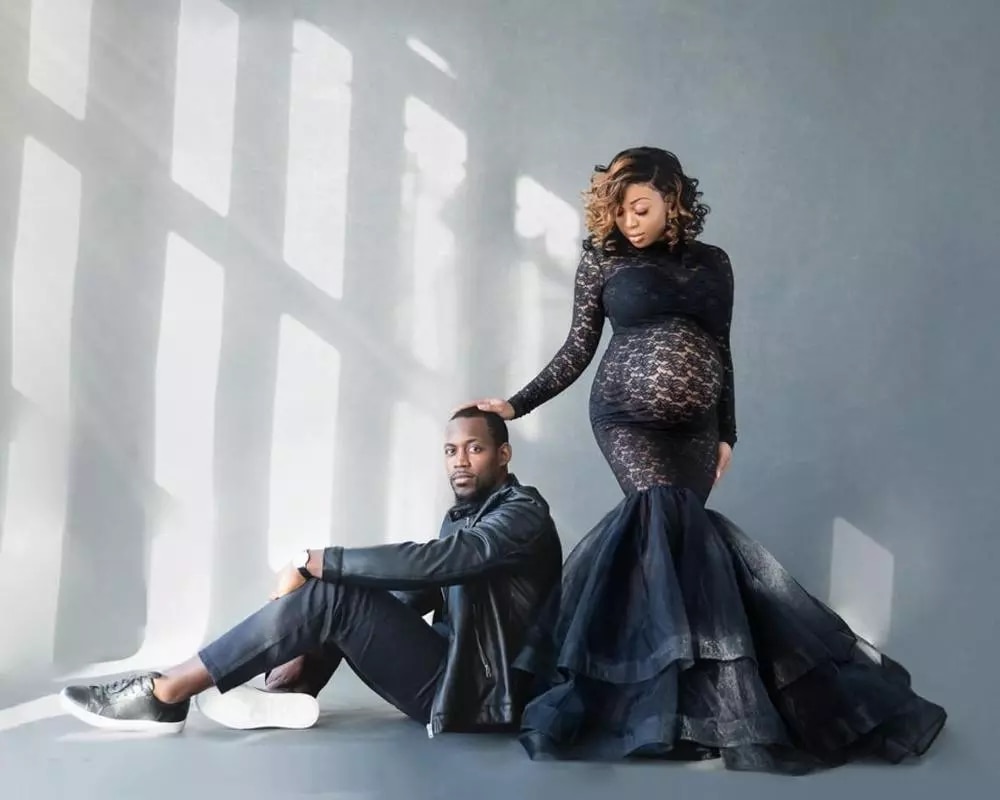 Maxi Maternity Gown Dresses for Photo Shoot Pregnant Women Long Sleeve Black Lace Turtleneck Photography Dresses Pregnancy Dress
