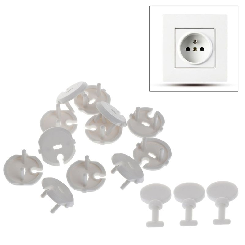 D7YD French Standard Plug Socket Protective Cover and for Key Set Baby Child Safety Kit of 12 Pcs Outlet Cover+ 3 Pcs for Key