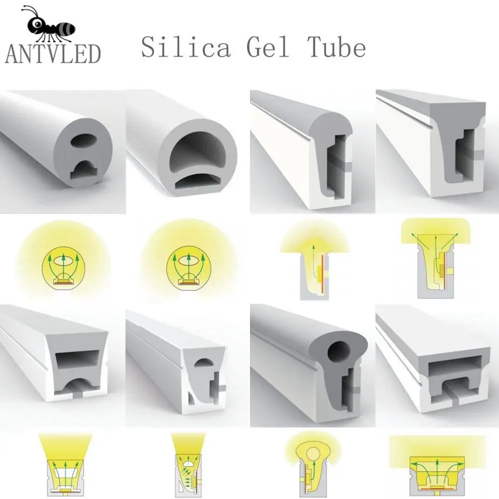 WS2811WS2812B WS2813 WS2815 RGBW LED Neon Rope Tube Silicone Gel Flexible Strip Light Soft Lamp Tube