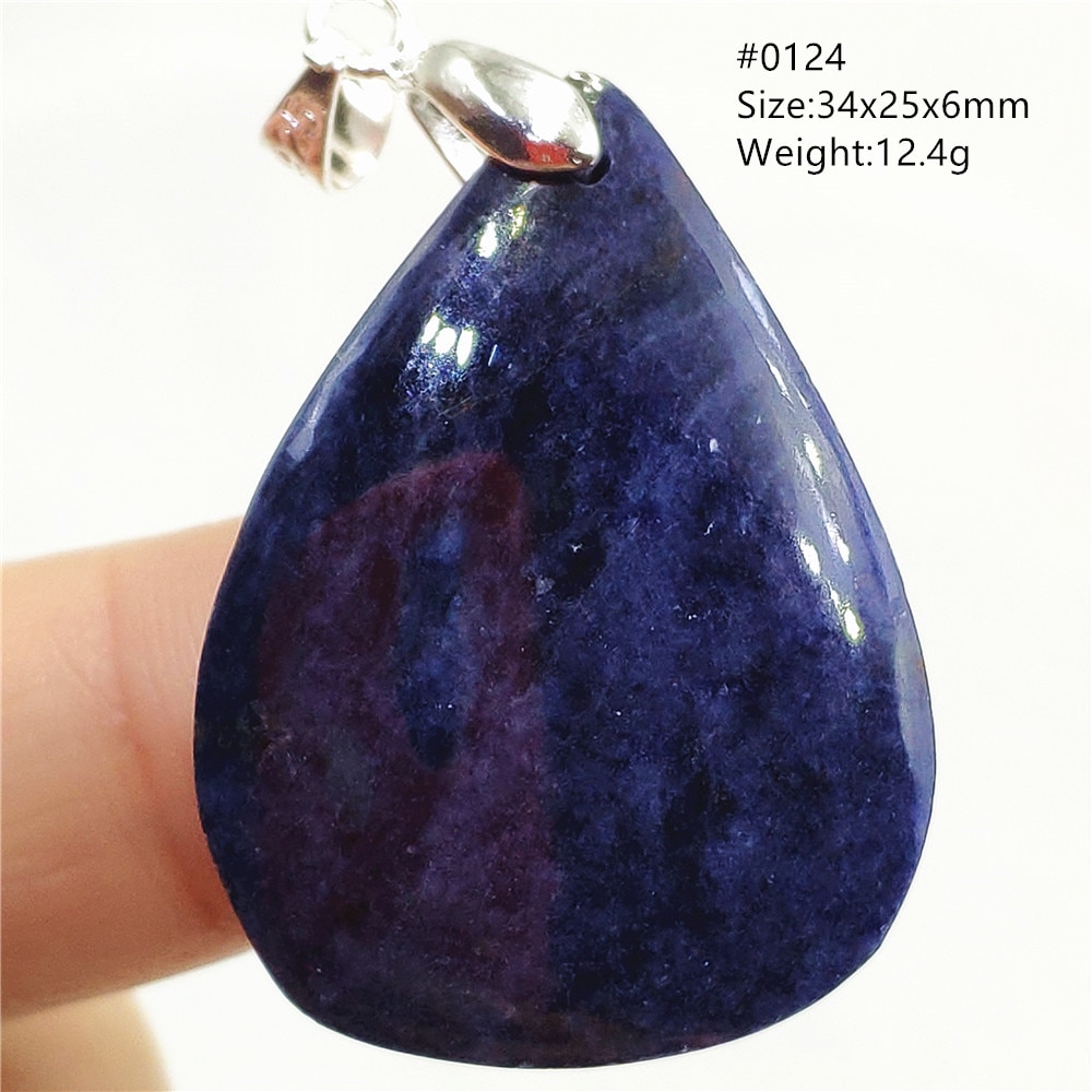 Natural Blue Sapphire Gemstone Pendant Women Man Clear Water Drop Oval Bead Topaz Necklace Brazil AAAAA
