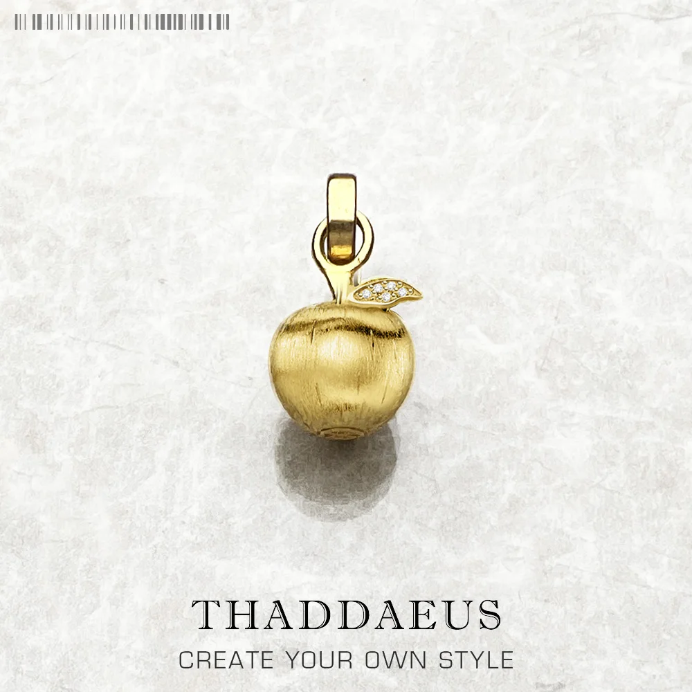 Pendant Apple Gold Summer Brand New FineLove Jewelry Europe Bijoux 925 Sterling Silver Accessories