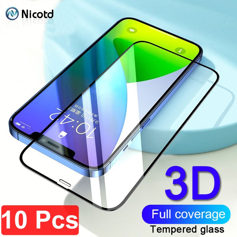 10Pcs Protective Tempered Glass For iPhone 12 Pro X XR XS Max Glass iPhone 12 Screen Protector Glass on iPhone 12Pro Max 12 mini