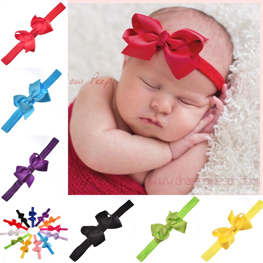 Cute 10pcs/lot Newborn Bowknot Hairbands Elastic Kids Toddler Headbands Baby Girls Ribbon Bows Hair Accessories Photo Props