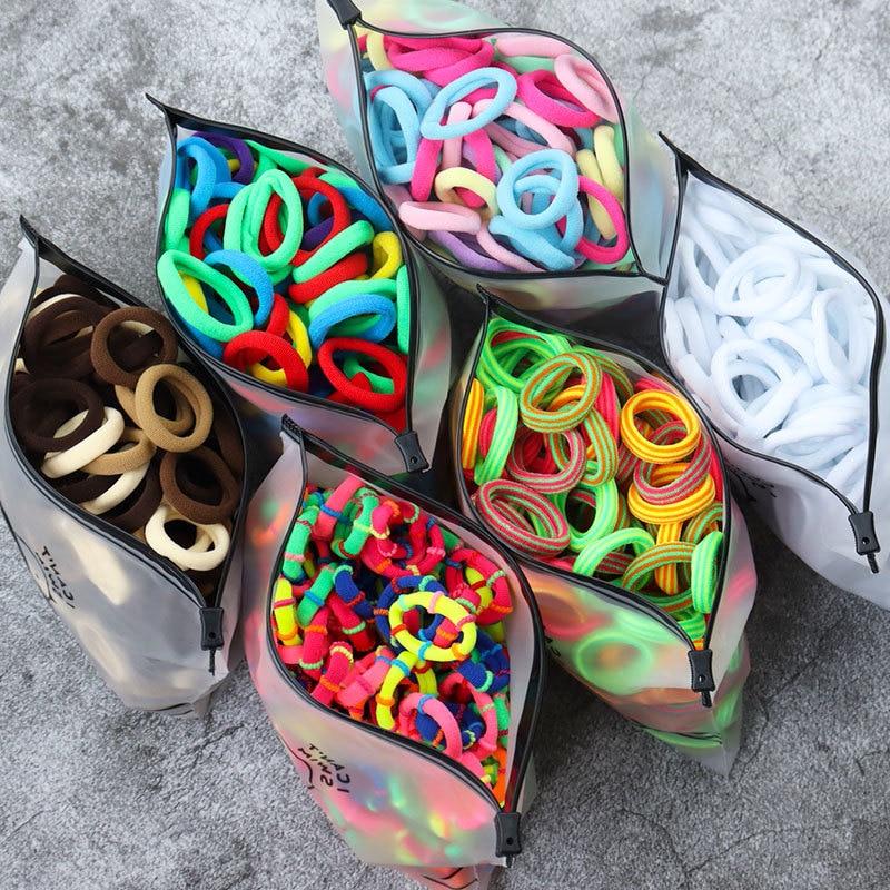 50/100pcs Girl Hairband Colorful Children Headband Small Elastic Hair Bands Scrunchy Baby Rubber Band Nylon Hair Accessories Kid