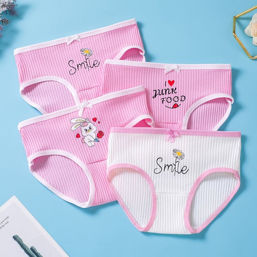 4pcs/Lot Cute Panties for Kid Girls Cotton Underwear Children Cartoon Briefs for 1 To 10 Years Girl Boxer Underpants