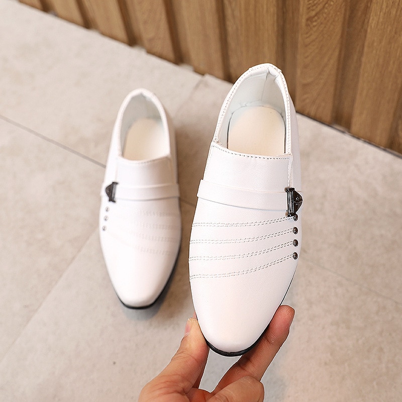 Boys Black Leather Shoes British Style Boys White Children's Shoes Children's Performance Shoes Boys Leather Shoes Cas