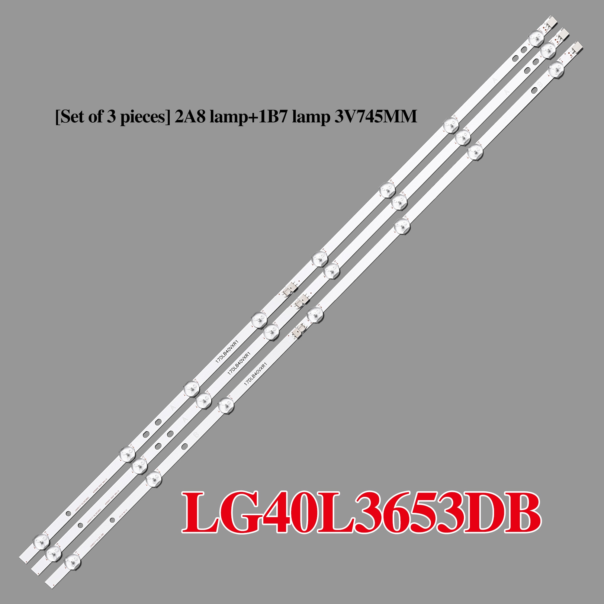 3pcs LED Lamp strip 17DLB40VXR1 LB40017 V0_05_38S for Bush VES400UNDS-2D-N11 VES400UNDS-2D-N12 Toshiba 40L3653DB 40L1653DB