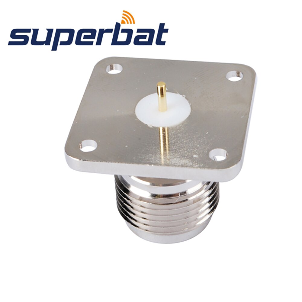 Superbat 10pcs N 4 Hole Panel Mount Female with Solder Post Terminal RF Coaxial Connector