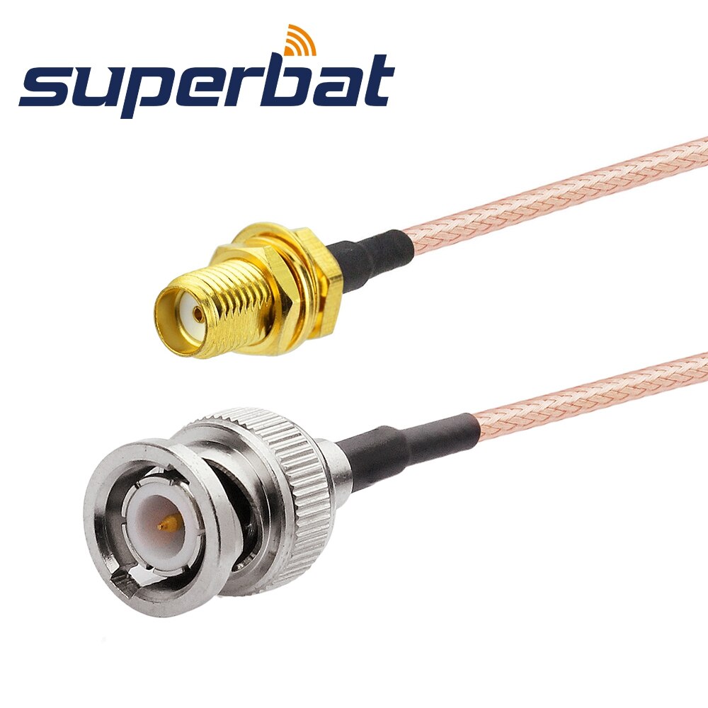 Superbat SMA Female Bulkhead Straight to BNC Male Pigtail Cable RG316 15cm for Wifi