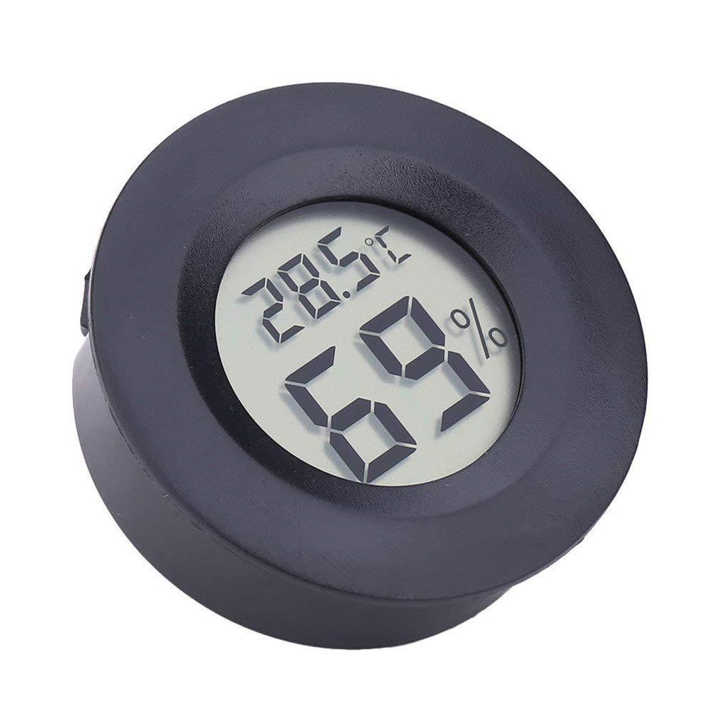 Mini LCD Digital Thermometer Hygrometer Meter Round Shape LCD Display Reptile Aquarium Temperature Humidity Meter Detector Tool