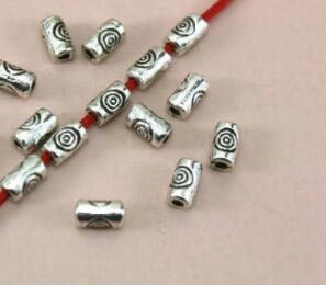 3*5mm 50Pcs Tibetan Silver Metal Long tube Oval Beads Spacer Beads for Jewelry Making DIY Charm Bracelet