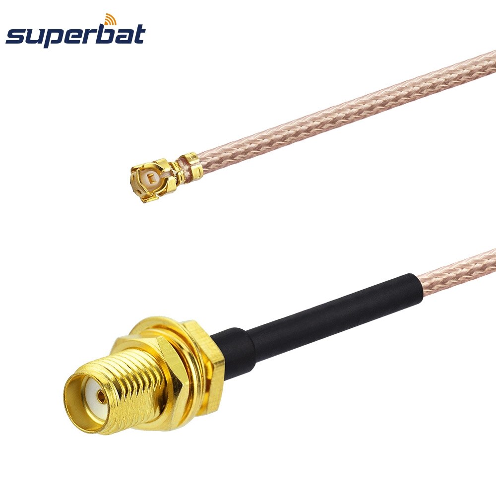 Superbat IPX/U.FL to SMA Female Bulkhead Connector Pigtail Coaxia Extension RF Cable Assembly RG178 89cm For Wifi Mini-PCI