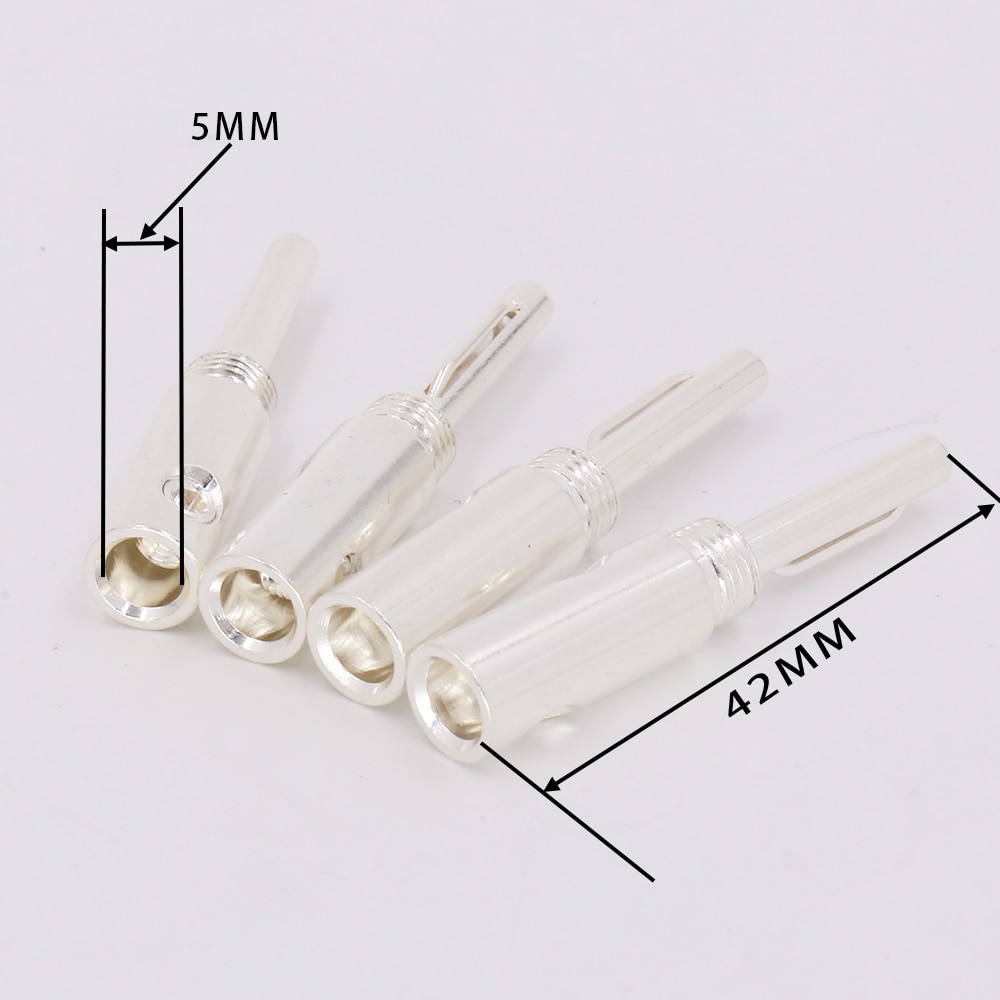 High Quality 8pcs/lot Nakamichi Silver plated Banana plug banana adapter Silver Banana Connectors