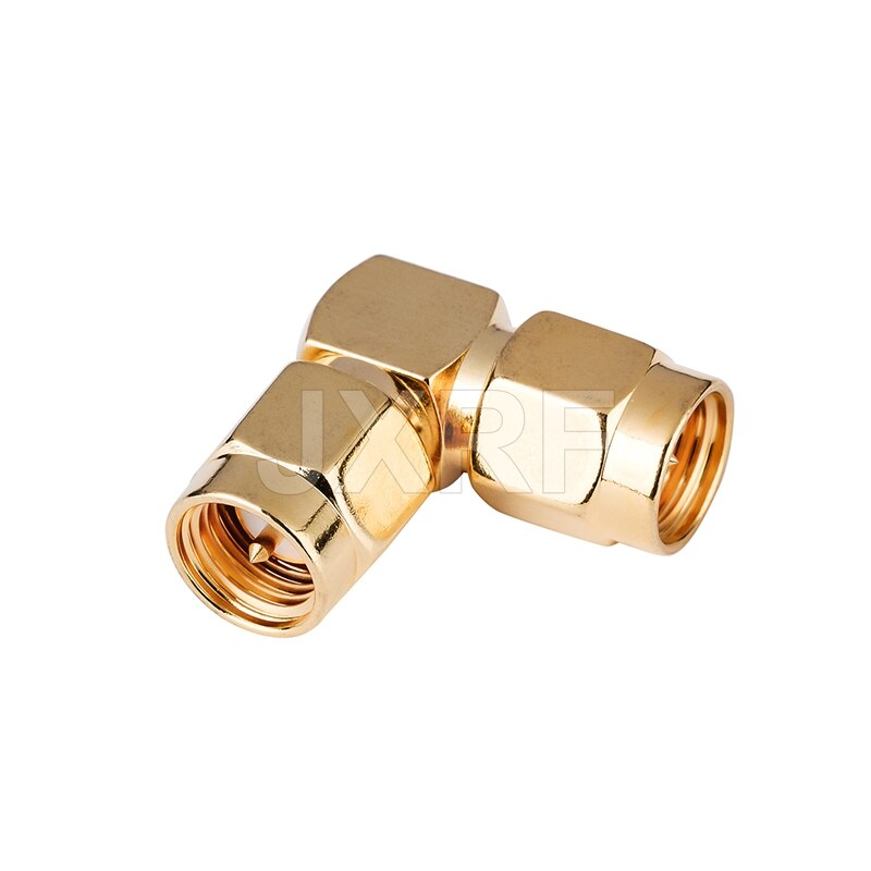 JXRF Coaxial Adapter SMA Right Angle Adapter SMA Male to SMA Male Connector 90 Degree Elbow