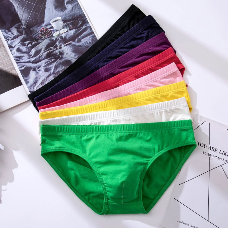 Man Undrewear Autumn And Winter Men's Briefs Cotton Underpants Pure Color Adult Breathable Low Waist Pants Men's Panti