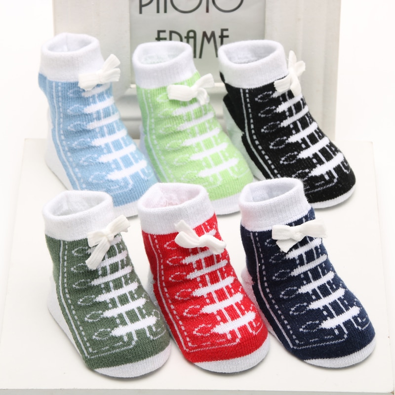 1Pair Baby Socks Newborn Girls Boys Socks Cotton Children Kids Toddler Socks Shoes First Walking Footwear Casual Colorful BeBe