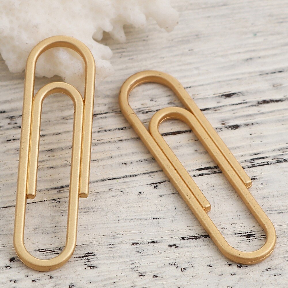 5 PCs Zinc Based Alloy Connectors Paper Clip Matt Gold DIY Jewelry Accessories Findings Making 40mm(1 5/8") x 11mm( 3/8&quo