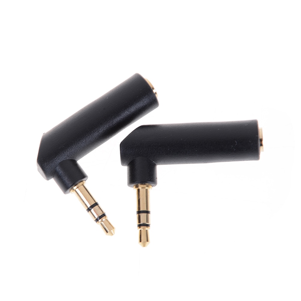2pcs/lot Gold-plated Connector 3.5 Jack Right 90 Degree Angle Female To 3.5mm 3pole Male Audio Stereo Plug L Shape Adapter