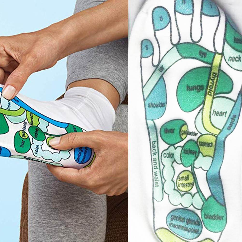 New Acupressure Socks Physiotherapy Massage Relieve Reflexology Illustration Socks Full English Tired Socks Point Feet Foot W5F4