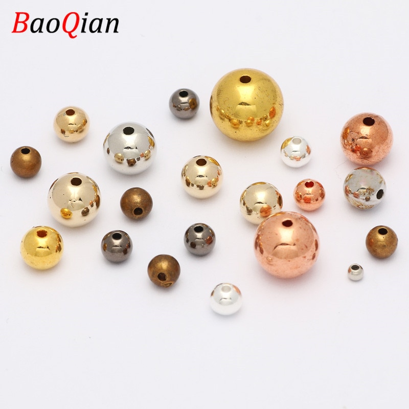 50/100/200pcs/lot Mixed Color Round CBB Plastic Spacer Beads For DIY Necklace Bracelet Jewelry Making Handmade Beadwork 3-12mm