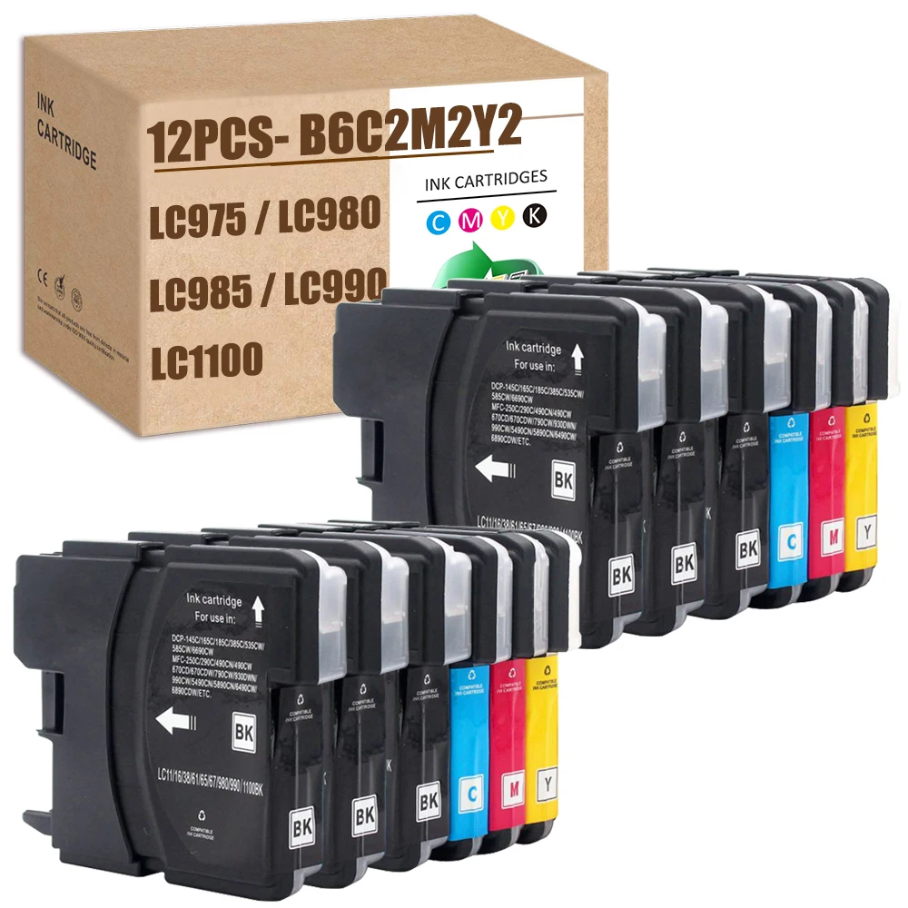 For Brother LC980 Ink Cartridge LC1100 Ink LC975 LC990 DCP-145C DCP-165C DCP-395CN DCP-585CW