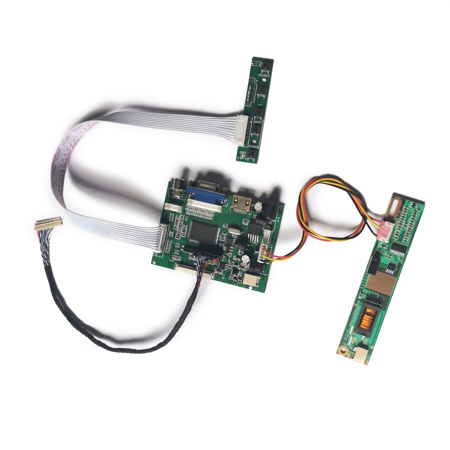 VGA 2AV 20 Pin LVDS Controller Drive Board DIY Kit For QD15XL02/QD141X1LH02/QD141X1LH06 1024*768 1-CCFL Screen LCD Monitor
