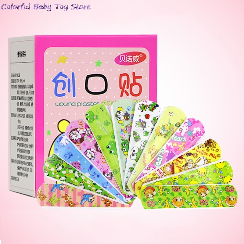 10/120pcs Cute Cartoon Medical Patch Waterproof Wound Adhesive Bandages Dustproof Breathable First Band Aid Adhesive for Kids