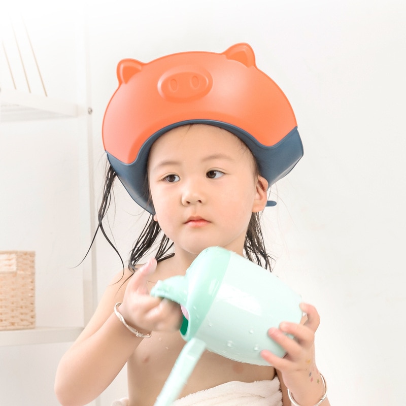 1 piece of baby shampoo shower cap to wash hair soft pp material adjustable bath protection cap hat baby children shampoo cap