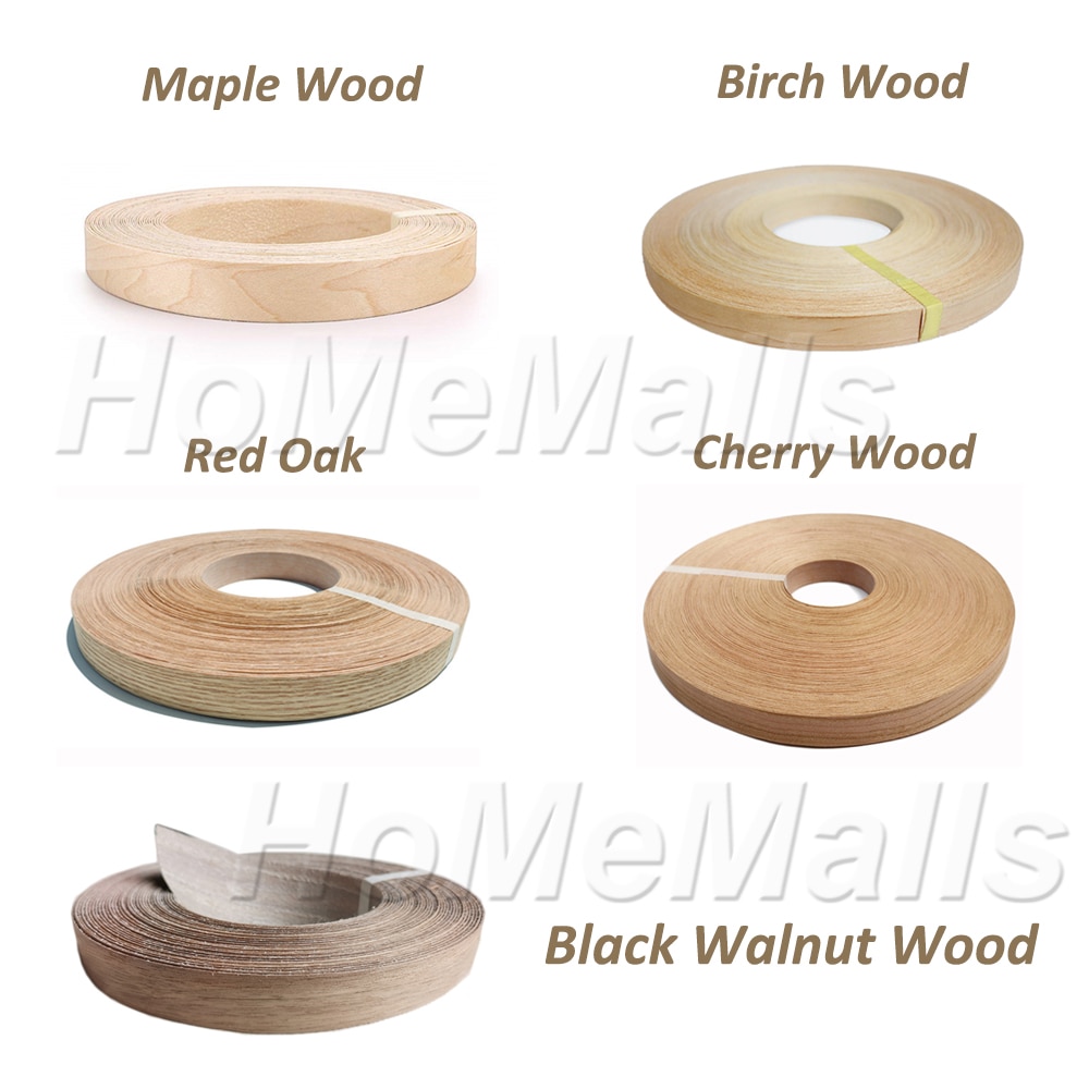 Plywood Roll Wood Edge Banding, Hot Melt Glue Wood Veneer Edging, Covering Edge of Table Door Shelf Cabinet Hardboard Fiberboard
