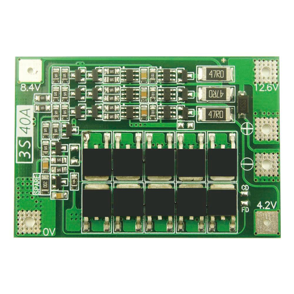 3S 40A Li-ion Lithium Battery Charger Cell Module PCB BMS Protection Board Suitable for 18650 26650 Lithium Batteries