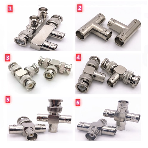 3way BNC To BNC adapter female jack & male plug triple T in series RF connectors