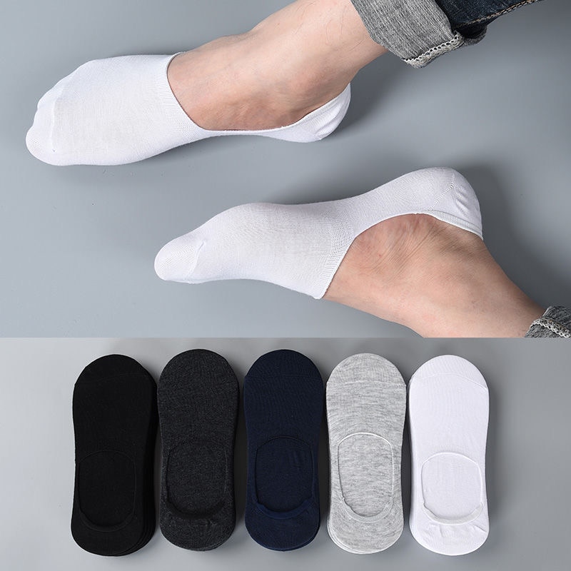 6Pair/Pack Men Cotton Socks Summer Breathable Invisible Boat Socks Nonslip Loafer Ankle Low Cut Short Sock Male Sox Soild Color